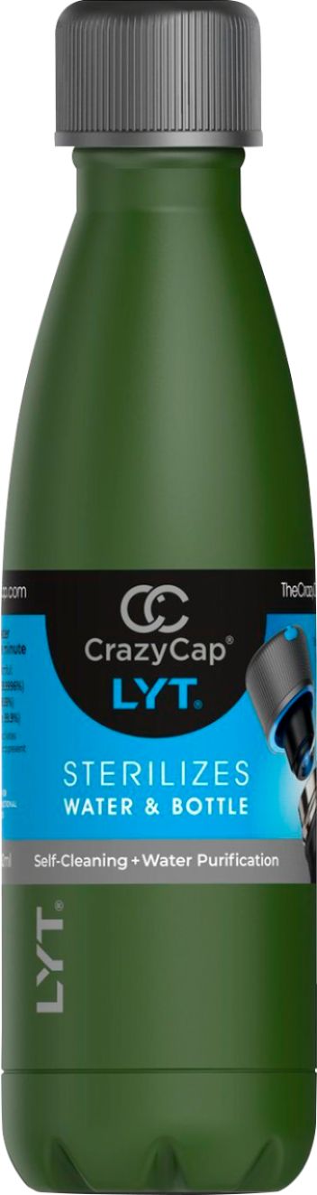 CrazyCap LYT Bottle Self-Cleaning and Water Purification Sports Bottle 17 Oz Vacuum Insulated Stainless Steel Simple to Use Hydro Smart Metal Canteen Double Walled 