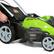 Left. Greenworks - 40-Volt 19-Inch Push Lawn Mower (1 x 2.0Ah and 1 x 4.0Ah Battery and 1 x Charger) - Green.