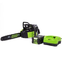 Greenworks - 18 in. 80-Volt Cordless Brushless Chainsaw (2.0Ah Battery & Charger Included) - Green - Front_Zoom