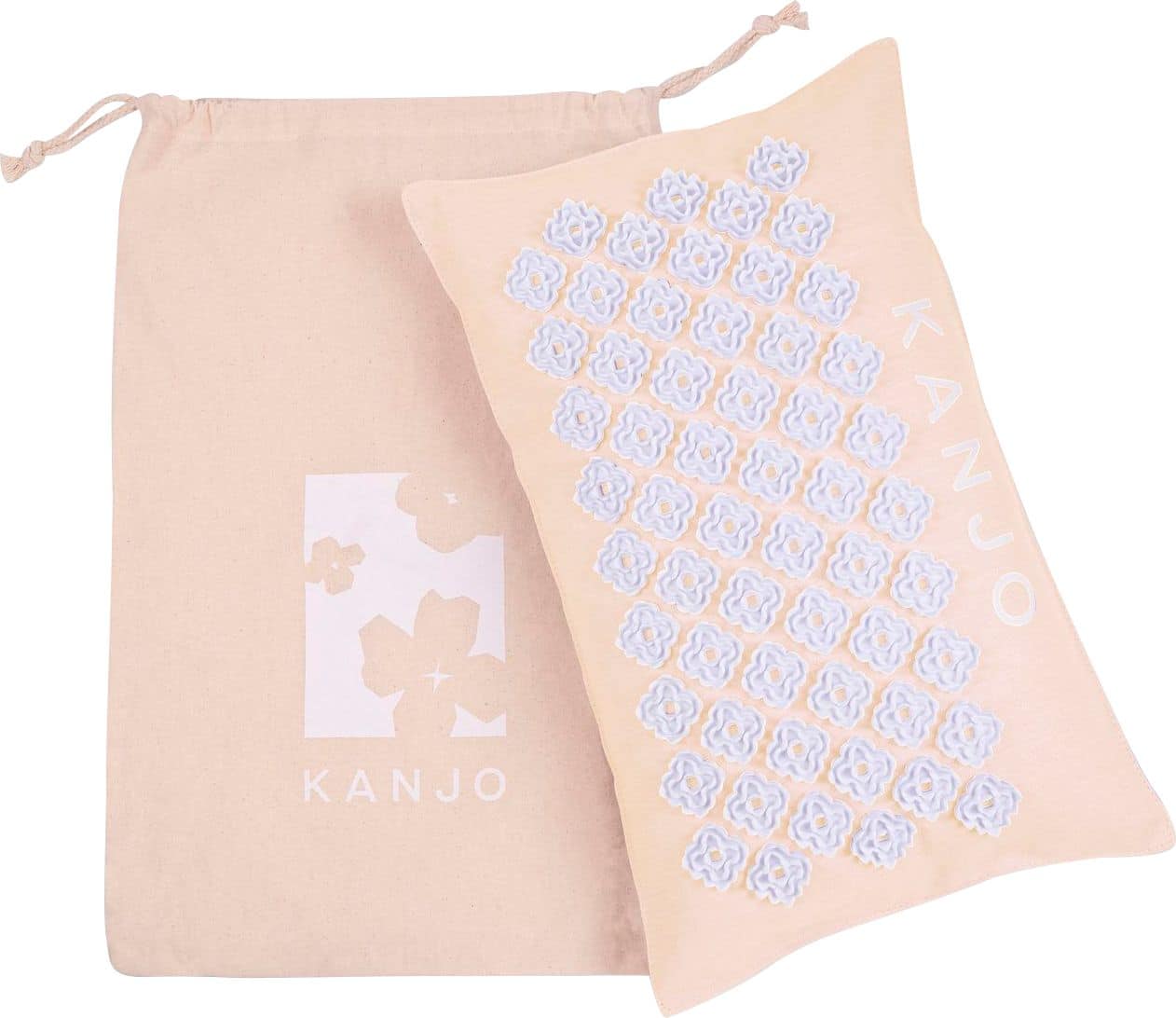 Left View: Kanjo - Unscented Acupressure Pillow - Tan