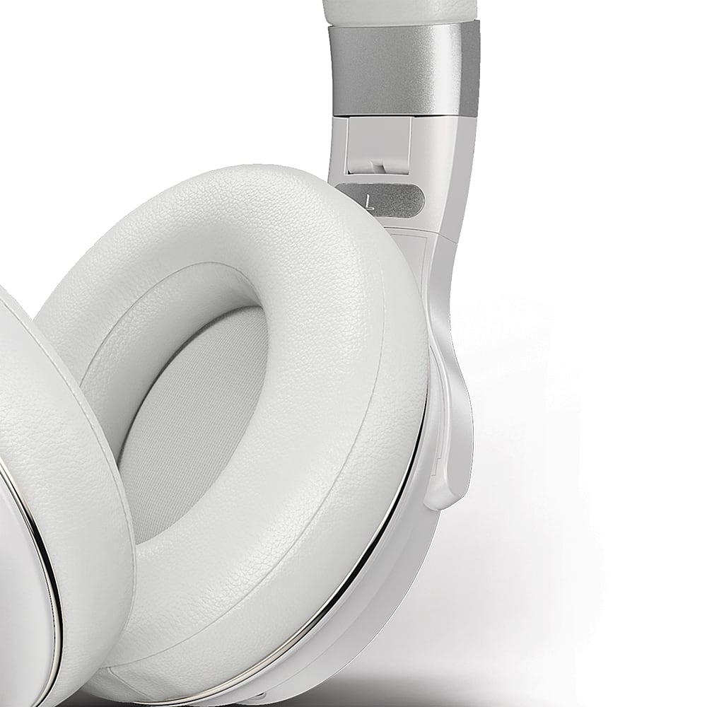 Left. Raycon - The Everyday Over-Ear Active-Noise-Canceling Wireless Bluetooth Headphones - Silver.