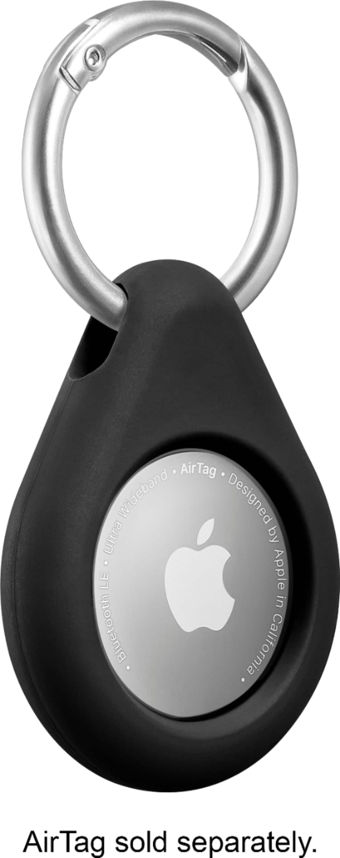Angle. Insignia™ - Key Ring Case for Apple AirTag - Black.
