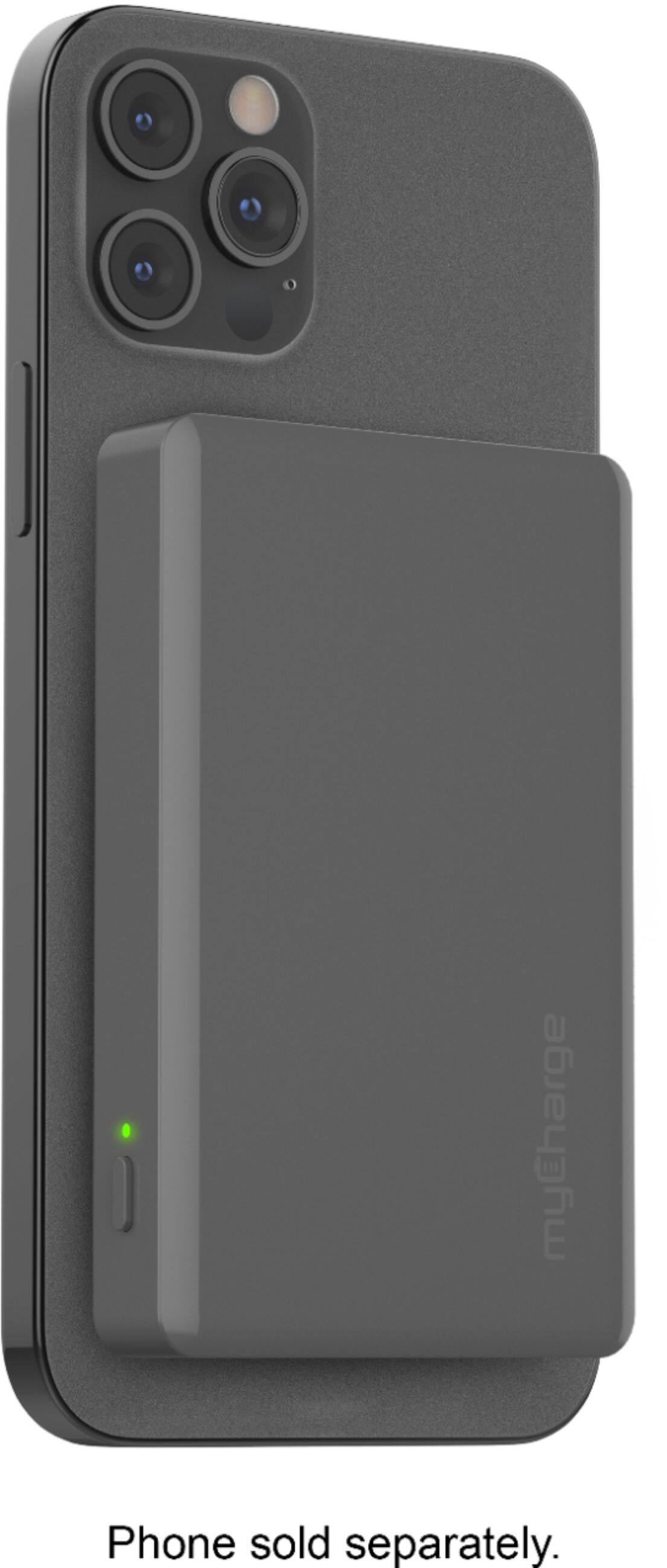 Alt View 2. myCharge - MagLock 6000mAh Wireless Magnetic MagSafe Powerbank Portable Charger - Graphite.
