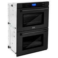 ZLINE - 30" Professional Double Wall Oven with Self Clean and True Convection in Black Stainless Steel - Black - Front_Zoom