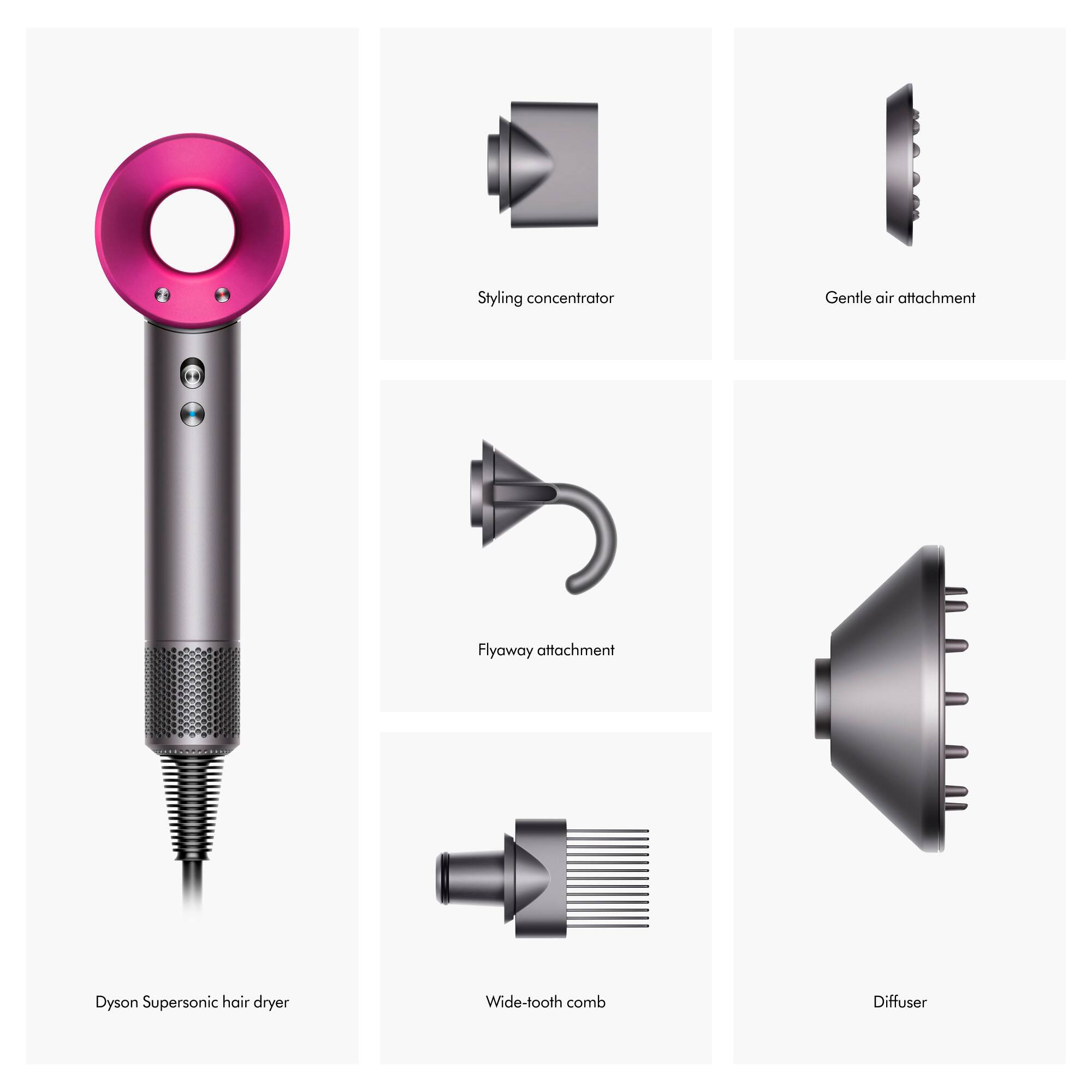Alt View 11. Dyson - Supersonic Hair Dryer - Iron/Iron/Fuchsia.