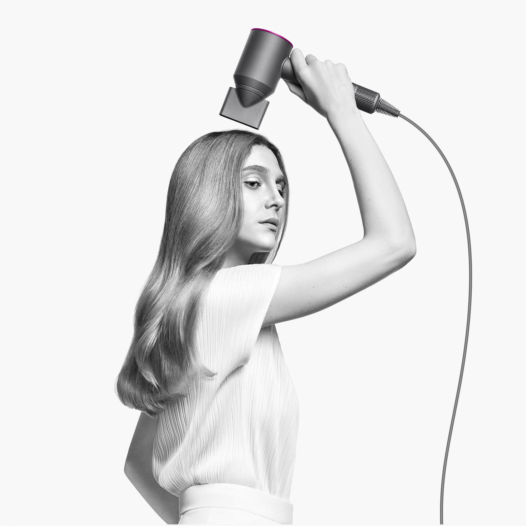 Alt View 22. Dyson - Supersonic Hair Dryer - Iron/Iron/Fuchsia.