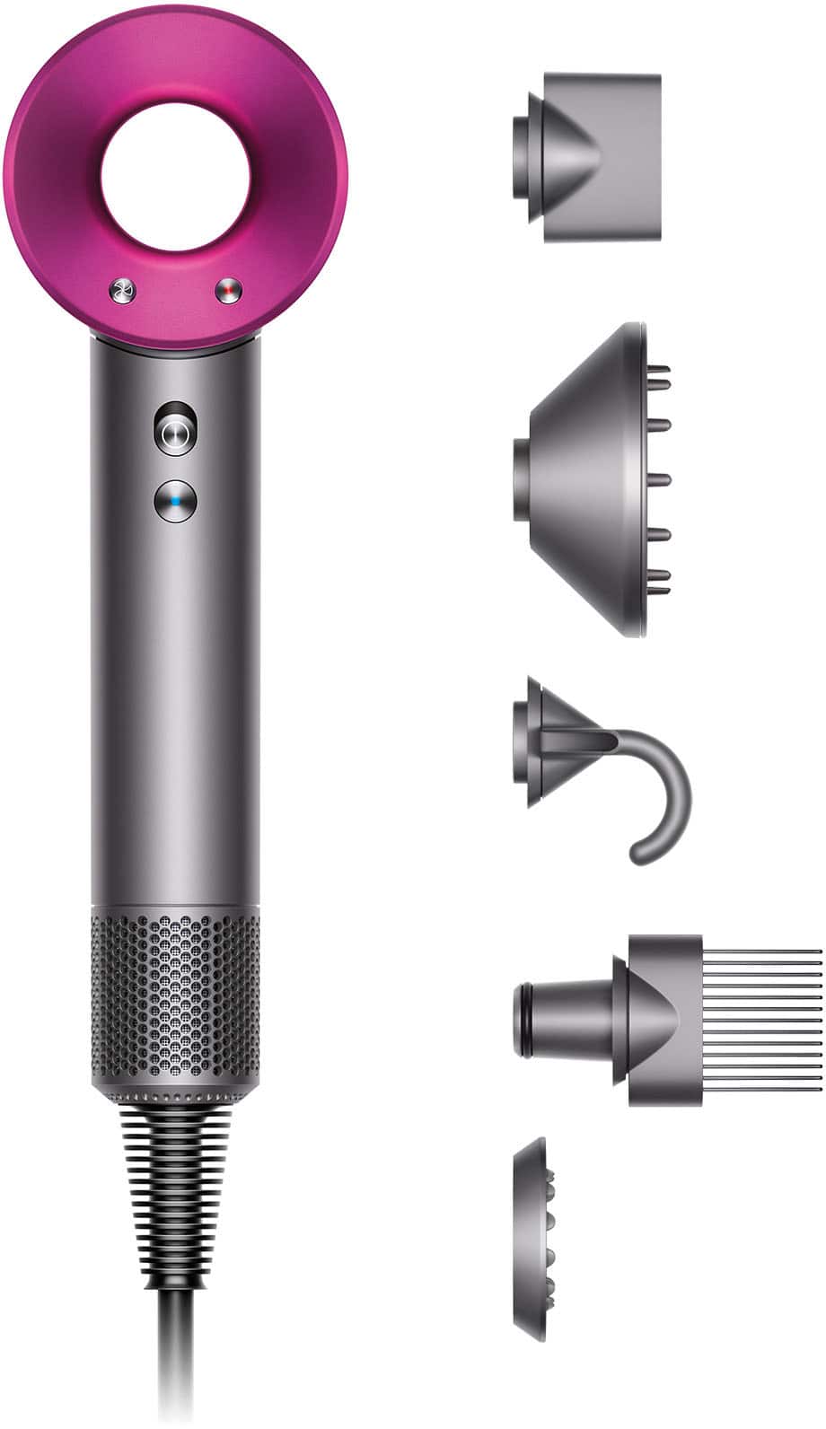 Front. Dyson - Supersonic Hair Dryer - Iron/Iron/Fuchsia.