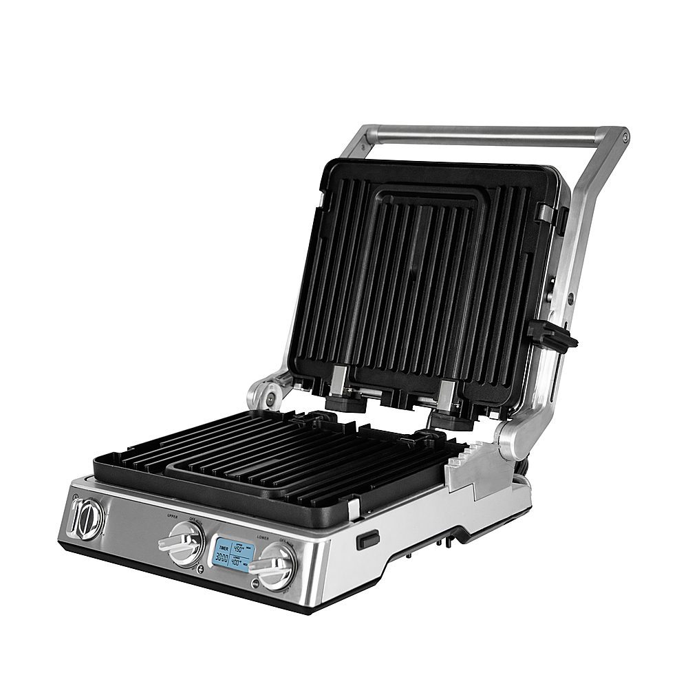 Angle View: Kalorik - Multi-Purpose Waffle, Grill and Sandwich Maker Electric Griddle - Stainelss Steel