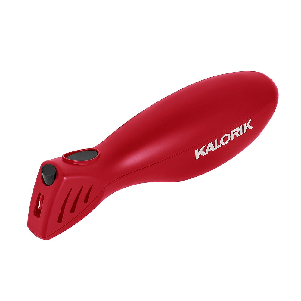 Left View: Kalorik - Cordless Electric Knife with Fish Fillet Blade - Red