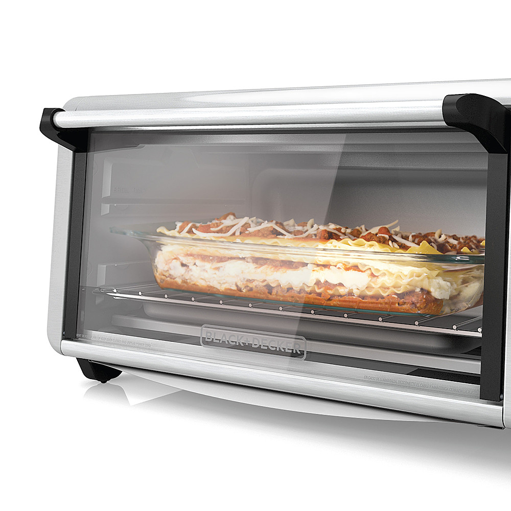 BLACK+DECKER TO3240XSBD 8-Slice Extra Wide Convection Countertop Toaster  Oven, Includes Bake Pan, Broil Rack & Toasting Rack, Stainless Steel/Black  Convection Toaster Oven 