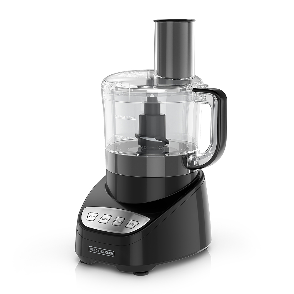 Angle View: Black+Decker - Easy Assembly 8-Cup Food Processor - Black