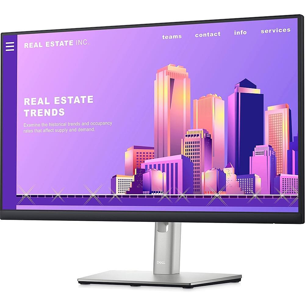 Front. Dell - 23.8" LCD FHD Monitor (DisplayPort,USB, HDMI) - Black, Silver.