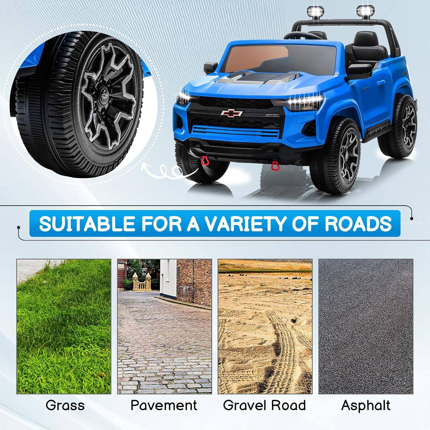 SUITABLE FOR A VARIETY OF ROADS

Grass
Pavement
Gravel Road
Asphalt