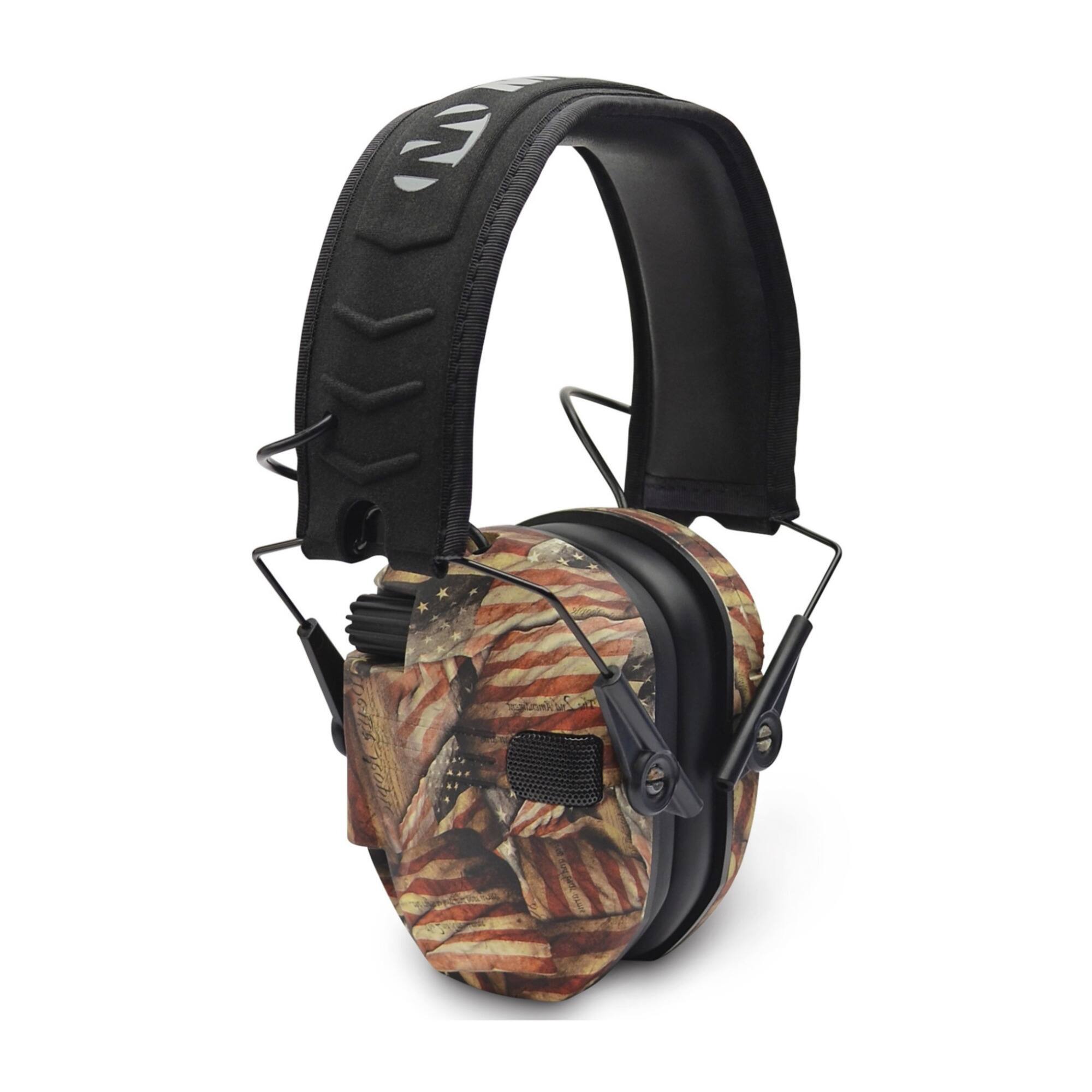 Back. Walkers - Walker's Razor Slim Electronic Shooting Muffs 3-Pack Bundle, (USA 2nd Amendment) - Camo.
