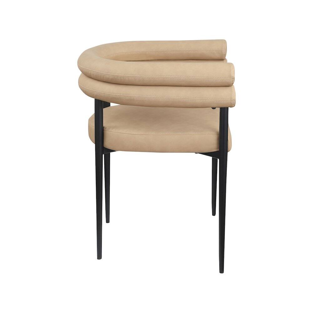 Alt View 2. Meridian Furniture - Lavina Tan Vegan Leather Dining Chair, Set of 2 - Brown.