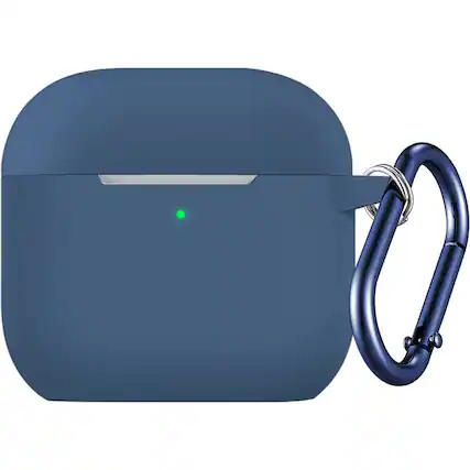 Front. SaharaCase - Venture Series Silicone Case for Apple AirPods 4 and AirPods 4 with Active Noise Cancellation - Midnight Blue.