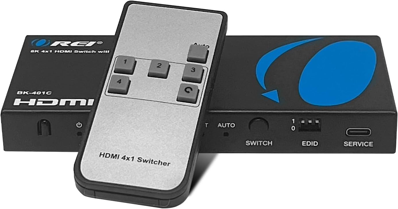 Orei - 8K 3-port HDMI™ Switch (w/ USB-C)-BK-401C - Black