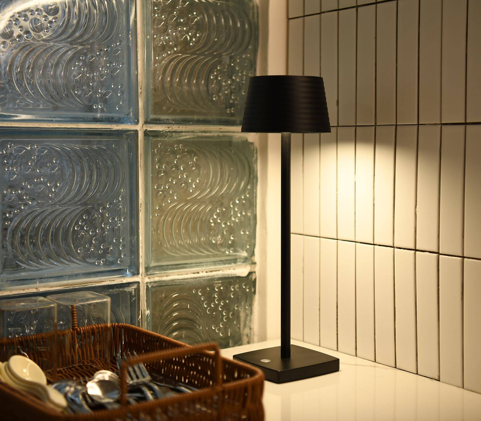 Alt View 6. Dazzling Pops - Cordless Rechargeable Table Lamp Color Temperature Dimmable IP54 Waterproof Battery Operated Portable - 1-Pack-Walnut.