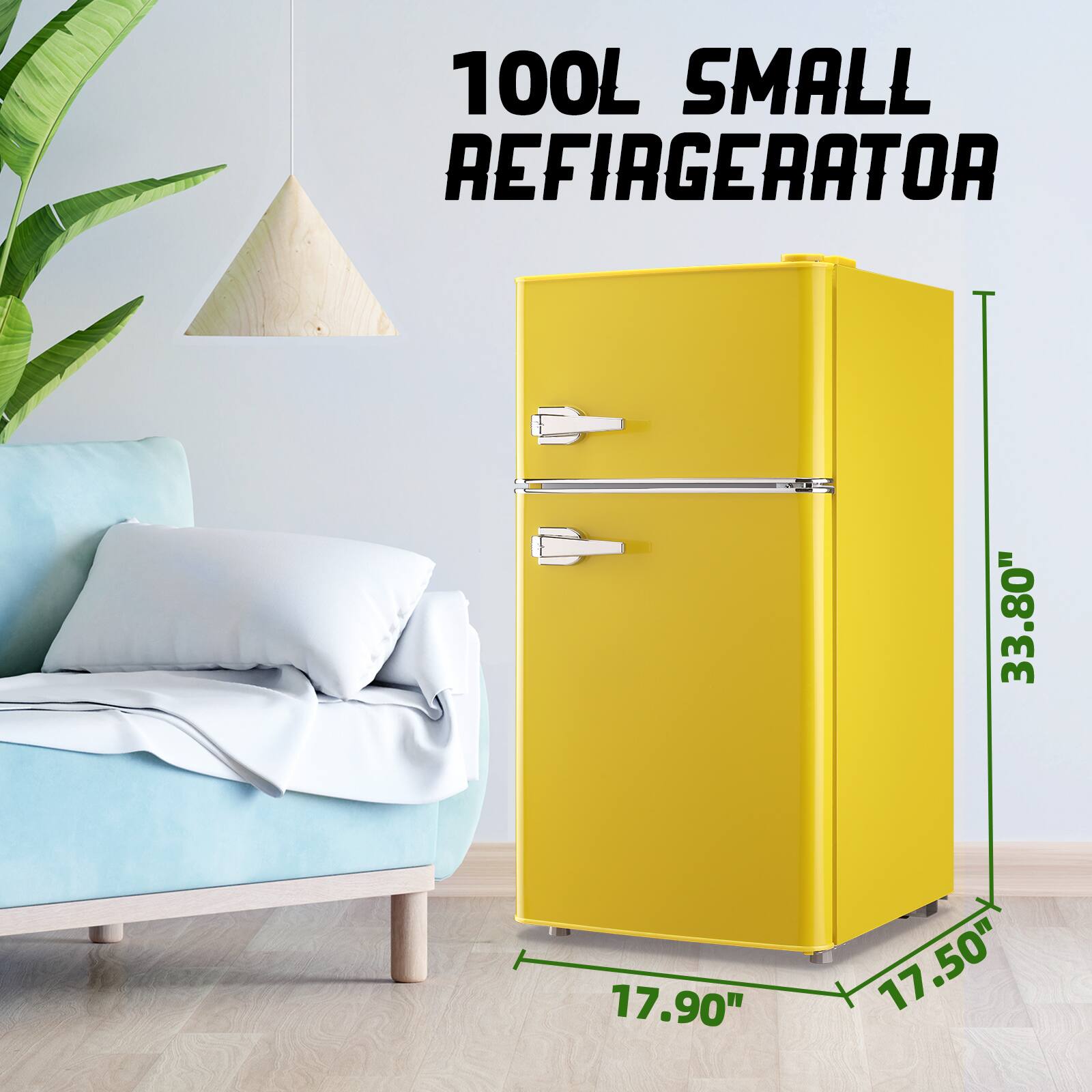 100L SMALL REFRIGERATOR  
33.80" x 17.90" x 17.50"