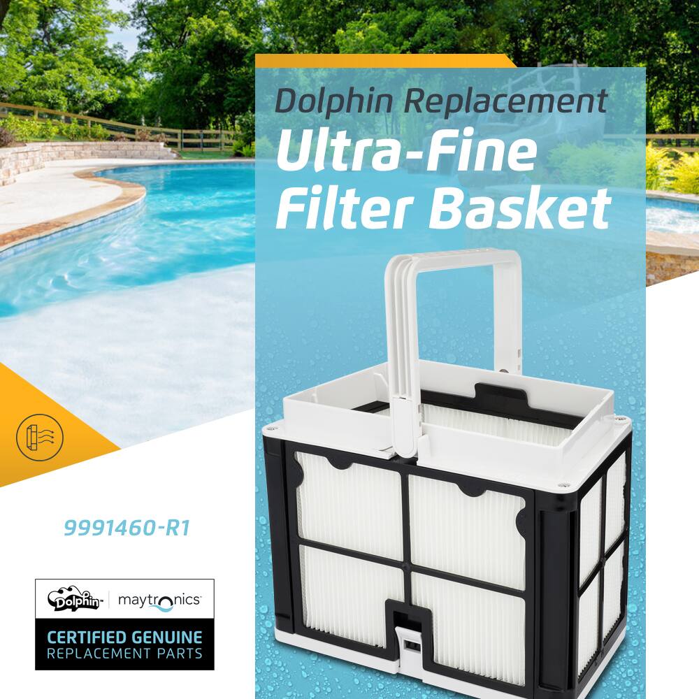 Dolphin Replacement Ultra-Fine Filter Basket 9991460-R1 Dolphin maytronics CERTIFIED GENUINE REPLACEMENT PARTS