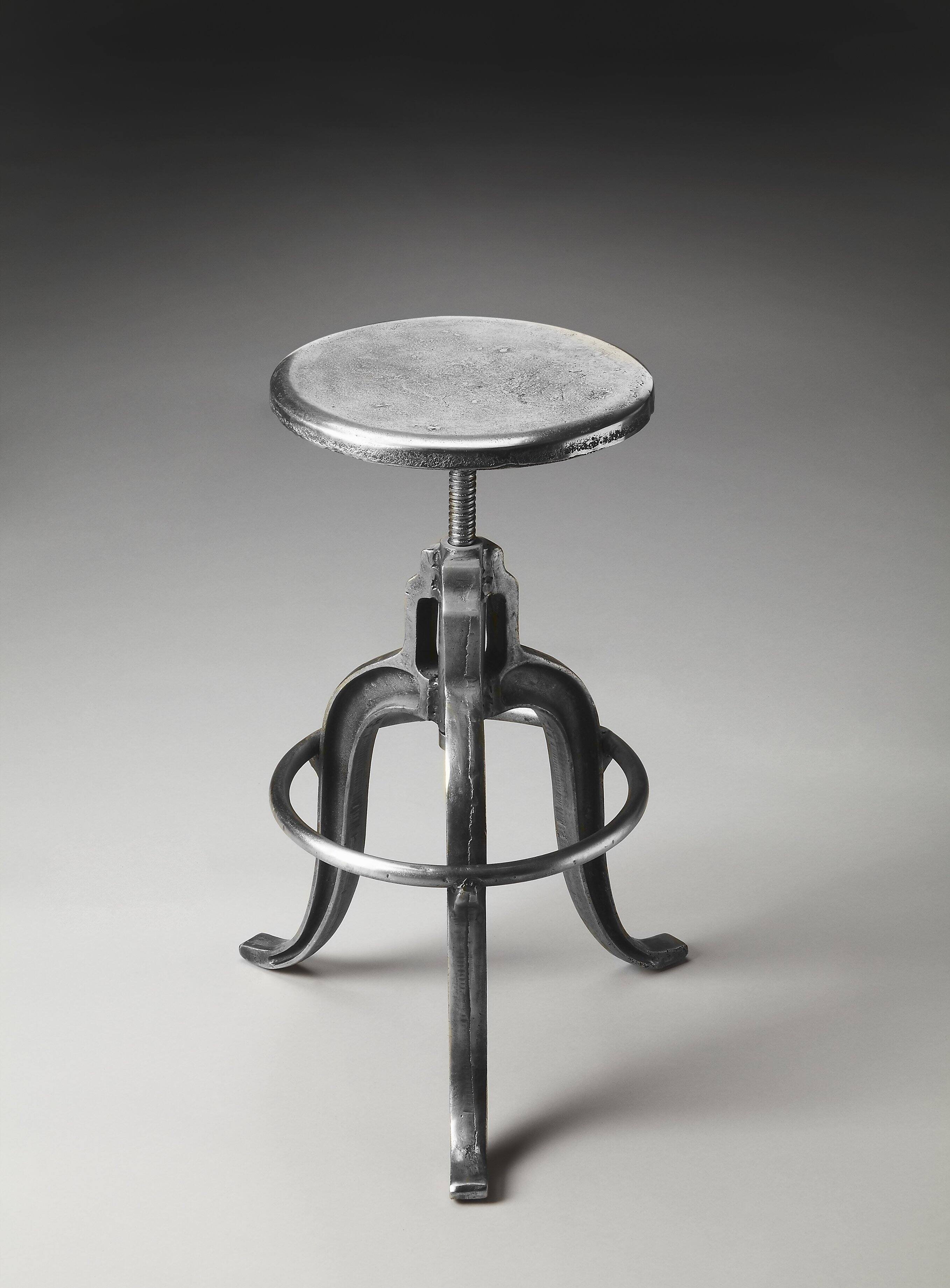 Alt View 2. Butler Specialty - Parnell Adjustable Swivel Iron 22" Bar Stool - Silver.