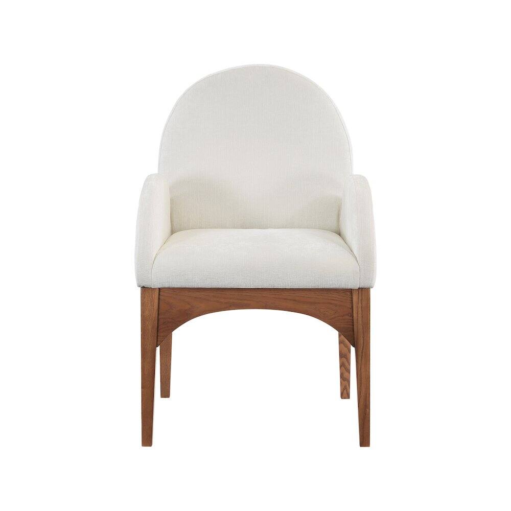Alt View 2. Meridian Furniture - Waldorf Cream Chenille Fabric Dining Chair - Beige.