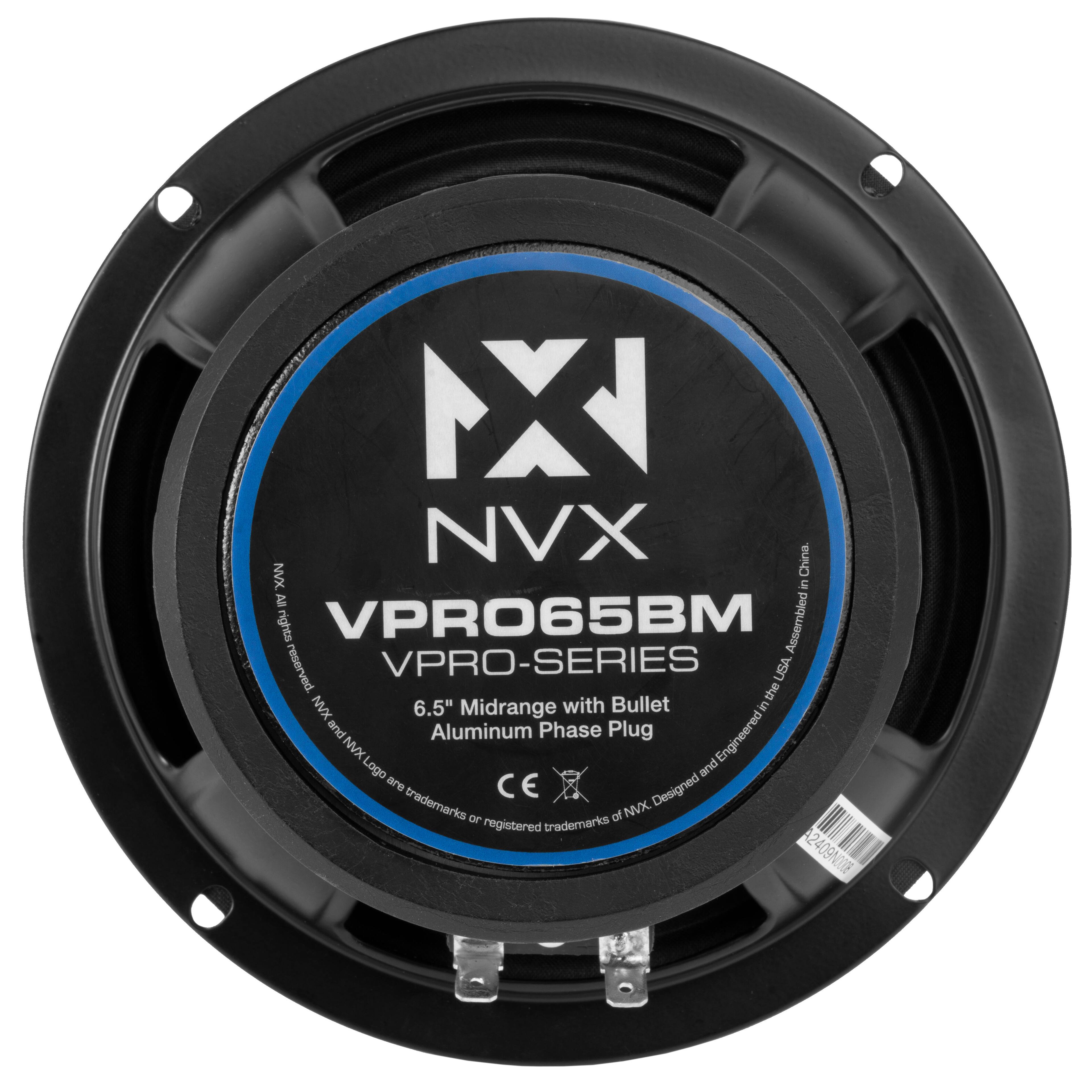 NX NVX China NVX E IV rights VPRO65BM Assembled reserved. VPRO-SERIES USA the NVX 6.5" Midrange with Bullet C XandNVXLogo NVXand and Aluminum Phase Plug Engineered NVXLogo NVX Logo and ane CE Designed trademarks or of NVX registered trademarks 2409N000