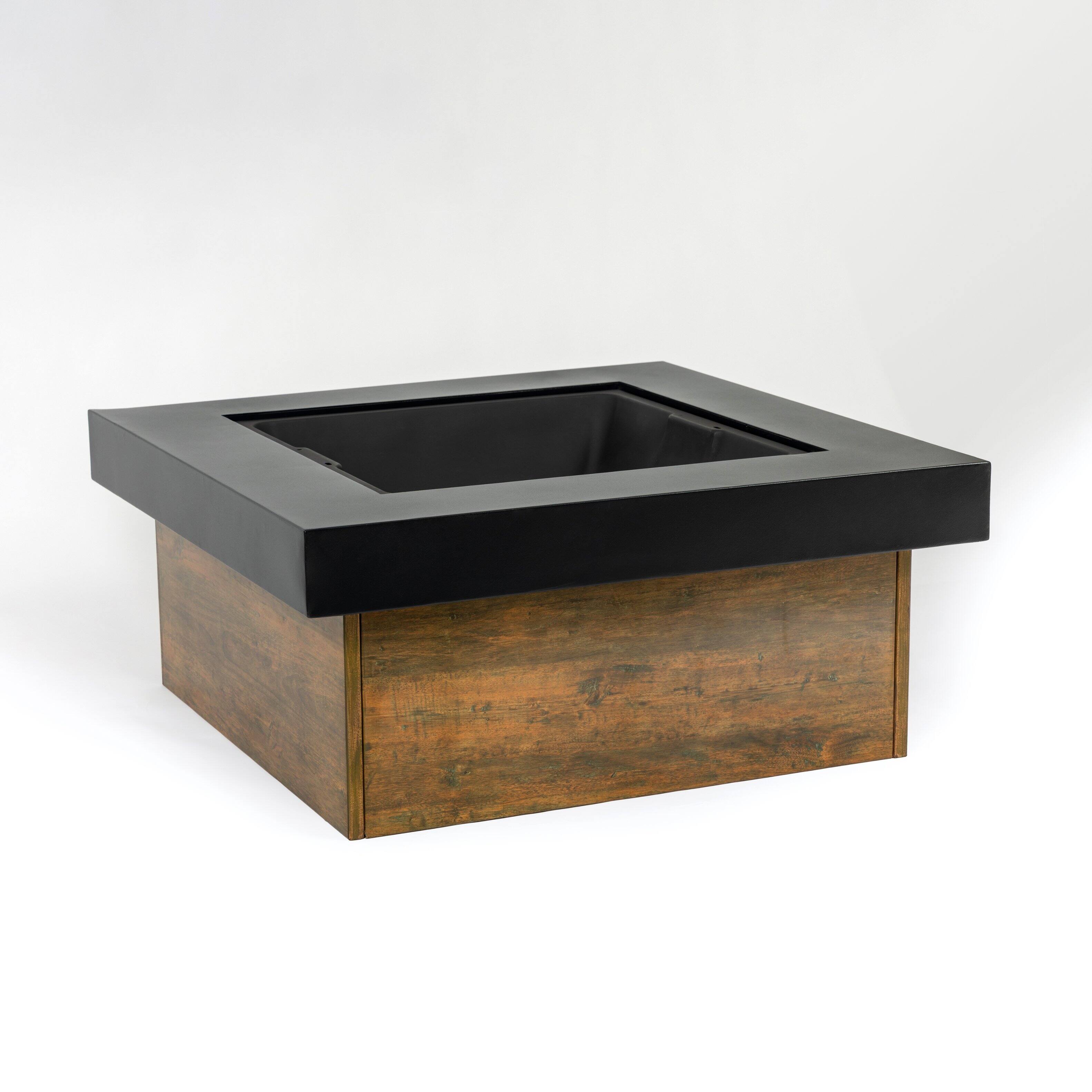 Left. Dexmalle - Dexmalle-36Inch Iron Fire Pit Table Wood-Burning Stove-Black.