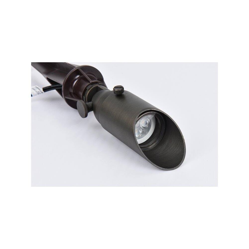 Alt View 3. Elitco Lighting - Outdoor 12V Cast Brass Spot Light, 1.75 inch Wide x 4.5 inch High - Dark Bronze.