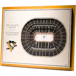 YouTheFan - Pittsburgh Penguins 17'' x 13'' 5-Layer StadiumViews 3D Wall Art - Brown