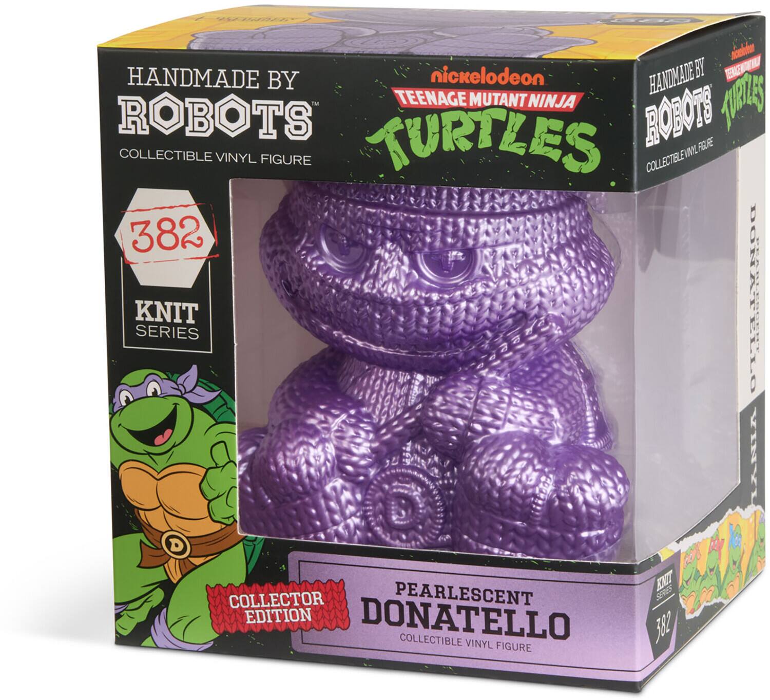 nickelodeon HANDMADE nickelodeon HANDMADE BY TEENAGE MUTANT NINJA TURTLES ROBOTS COLLECTIBLE VINYL FIGURE COLLECTIBLE VINYL FIRE 382 PE KNIT SERIES DONATELLO PEARLESCENT VINYL FIGURE