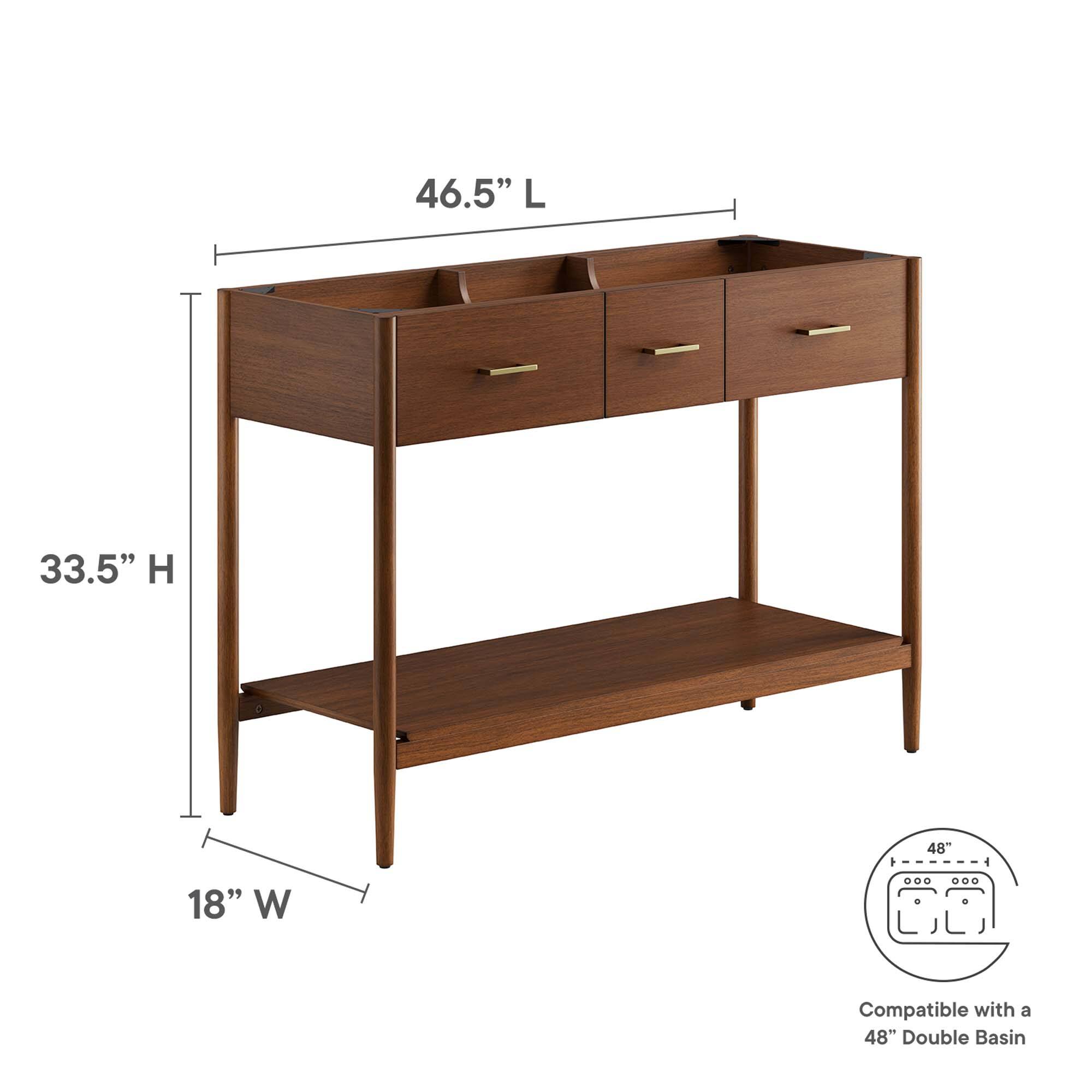 46.5" L  
33.5" H  
18" W  
Compatible with a 48" Double Basin