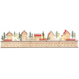 ELEMENT ACE - Festive Countdown Advent Calendar with 24 Drawers and LED Village Scene for Holiday Decor and Daily Surprises - Natural
