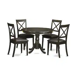 East West Furniture - 5 Pc Kitchen nook Dining set-Kitchen Table and 4 Dinette Chairs - Cappuccino
