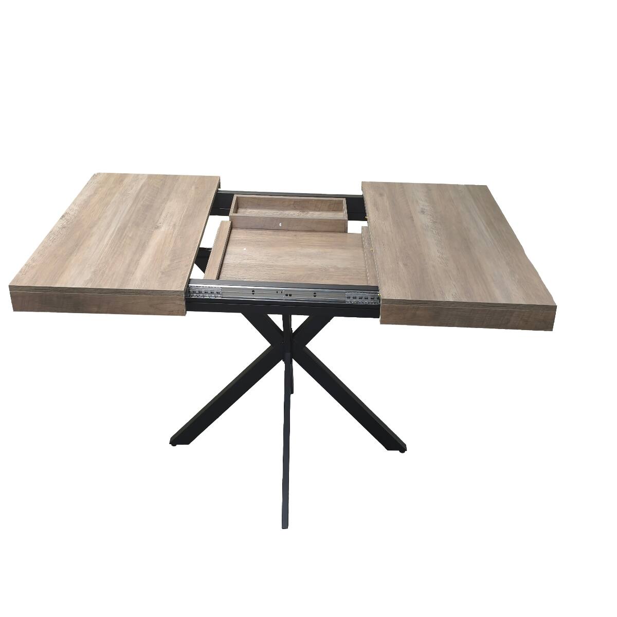 Alt View 3. Loheer - Loheer Gray Extendable Rectangular Dining Table With Storage Box - Gray.