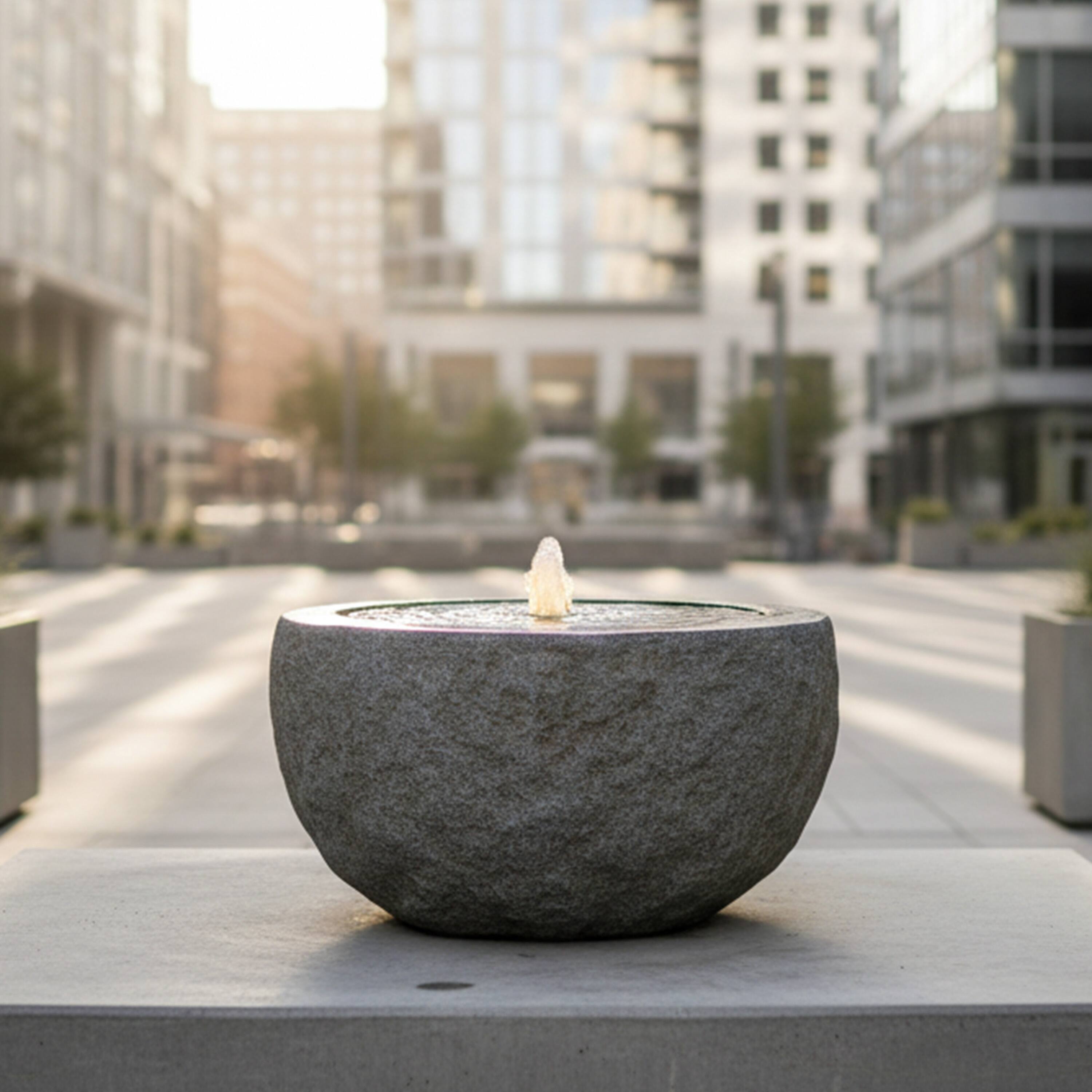 Alt View 8. Sunnydaze - Outdoor Polystone Round Bowl Bubble Fountain - Gray.