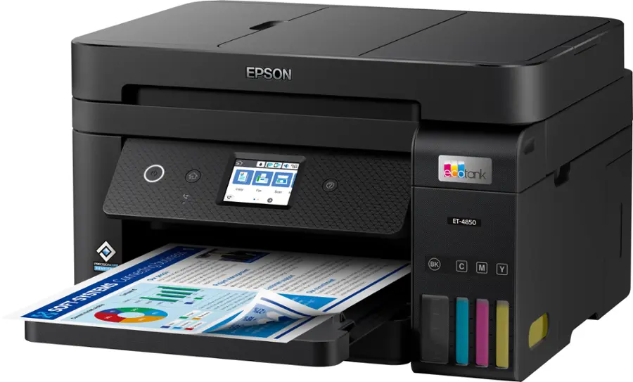 Alt View 17. Epson - EcoTank ET-4850 All-in-One Supertank Inkjet Printer - Black.