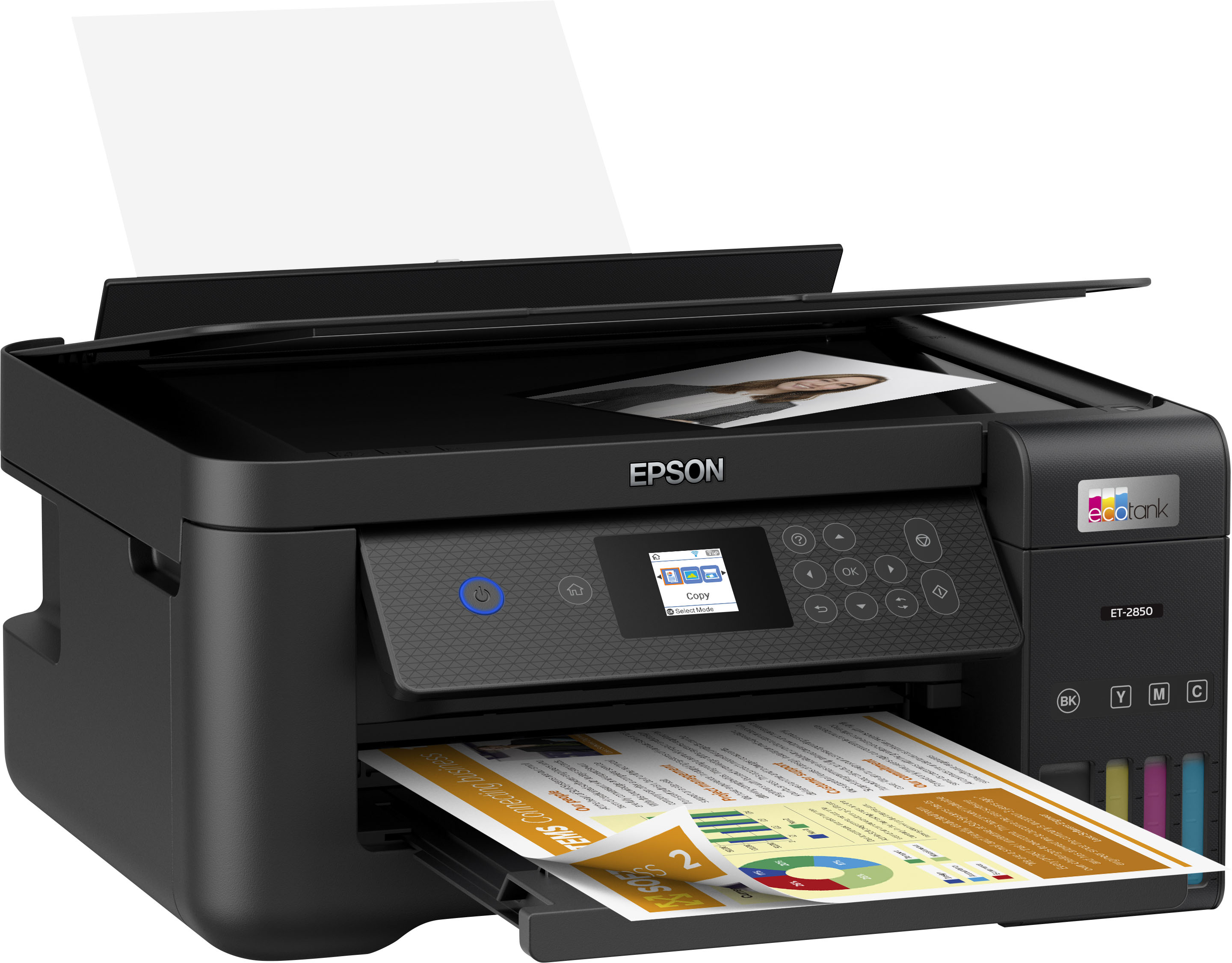  Epson EcoTank ET-2850 Wireless Color All-in-One Cartridge-Free  Supertank Printer - Black & T522 EcoTank Ink Ultra-high Capacity Bottle  Color Combo Pack (T522520-S) : Office Products