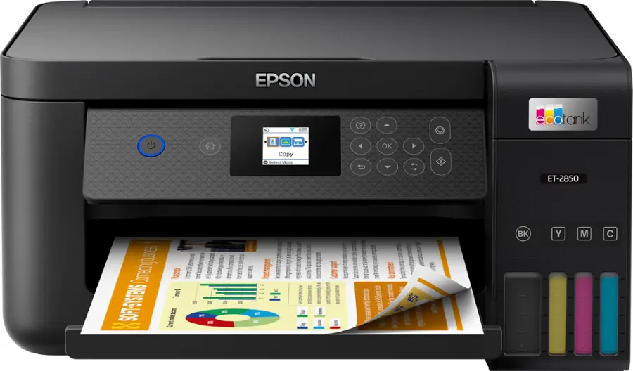 Alt View 14. Epson - EcoTank ET-2850 All-in-One Supertank Inkjet Printer - Black.