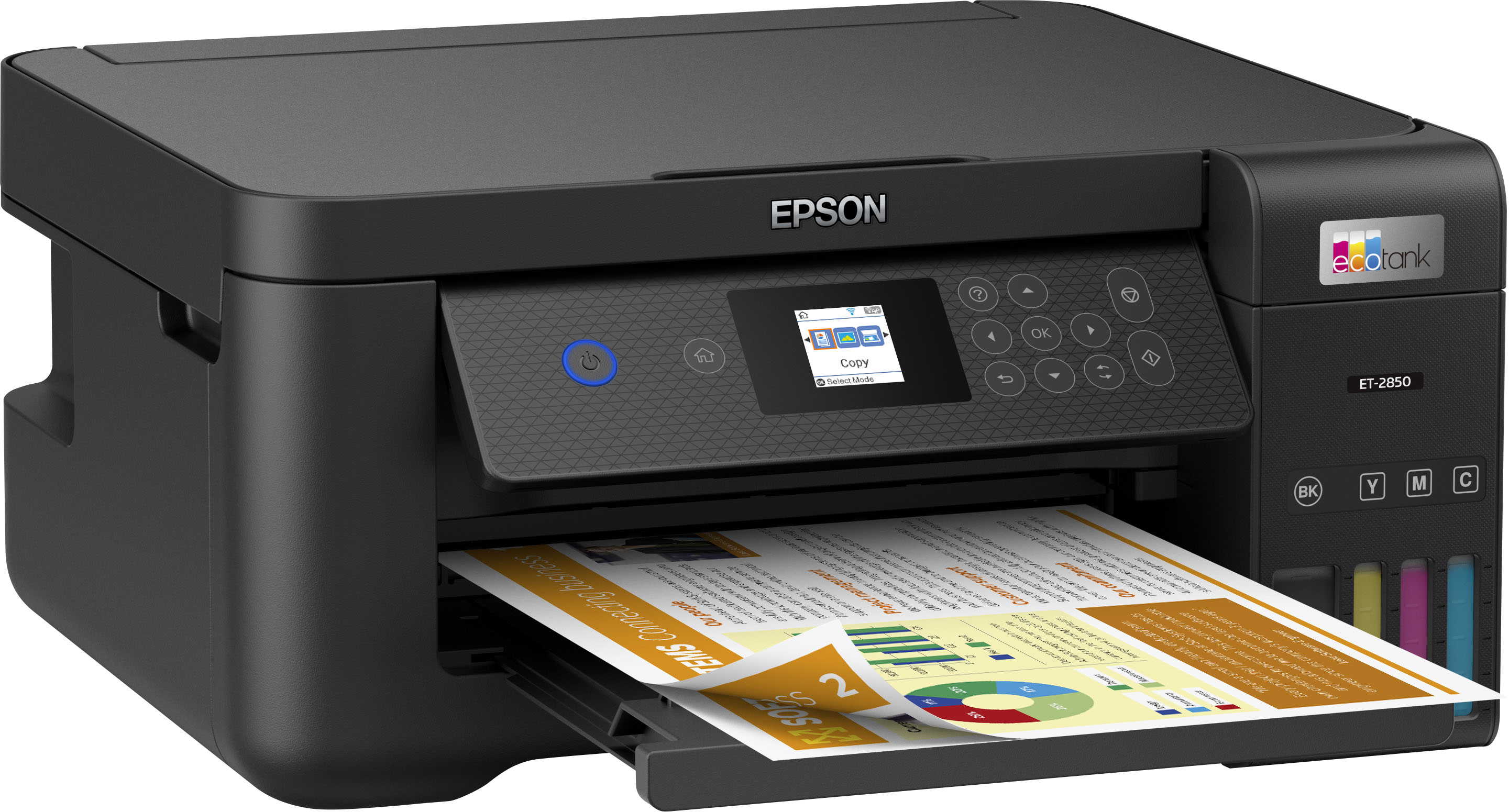 Epson EcoTank ET-2850 Wireless Color All-in-One Cartridge-Free Supertank  Printer (Black)