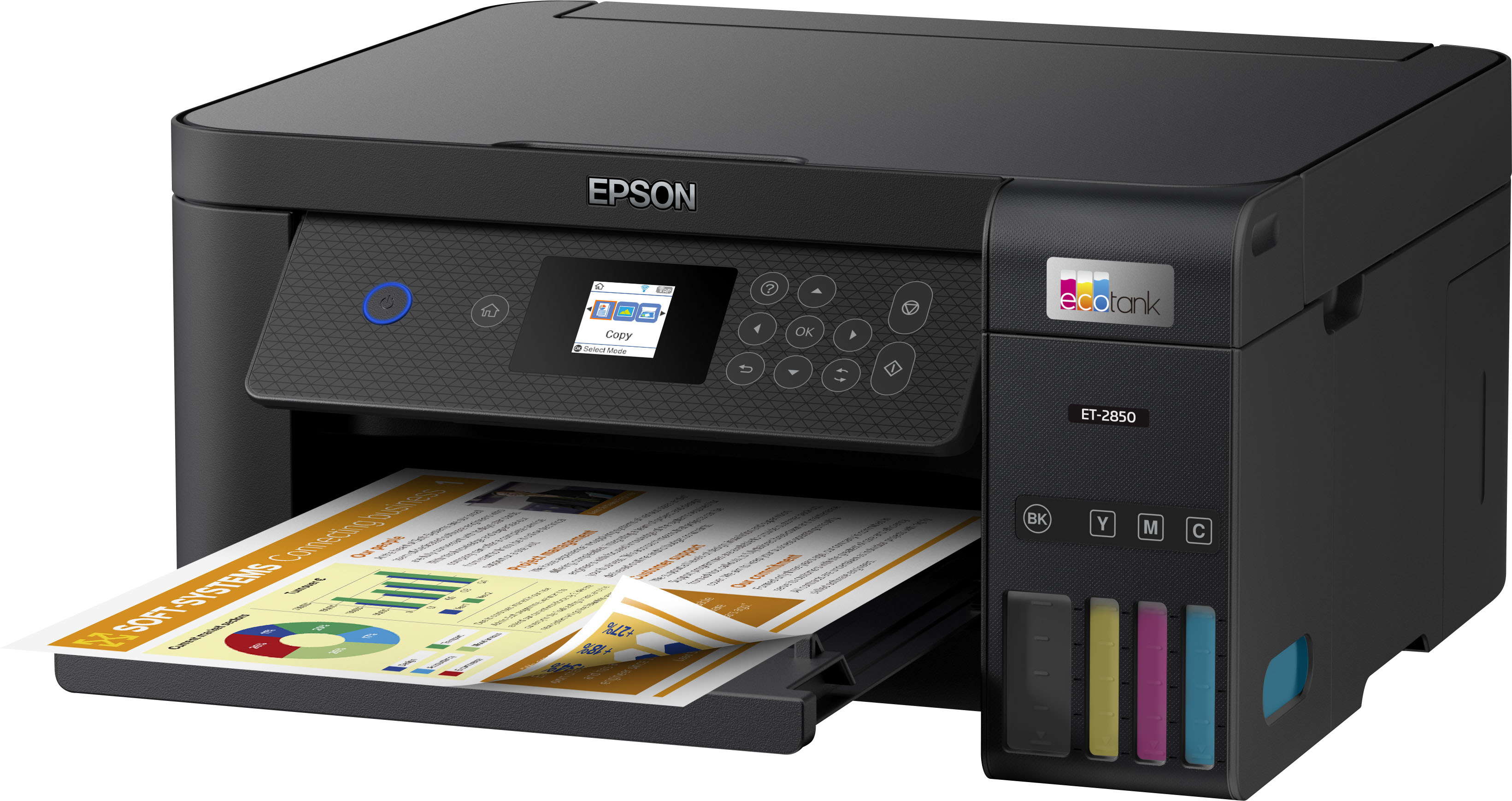 Epson EcoTank Wireless Color All-in-One ET-2850 Inkjet Printer for