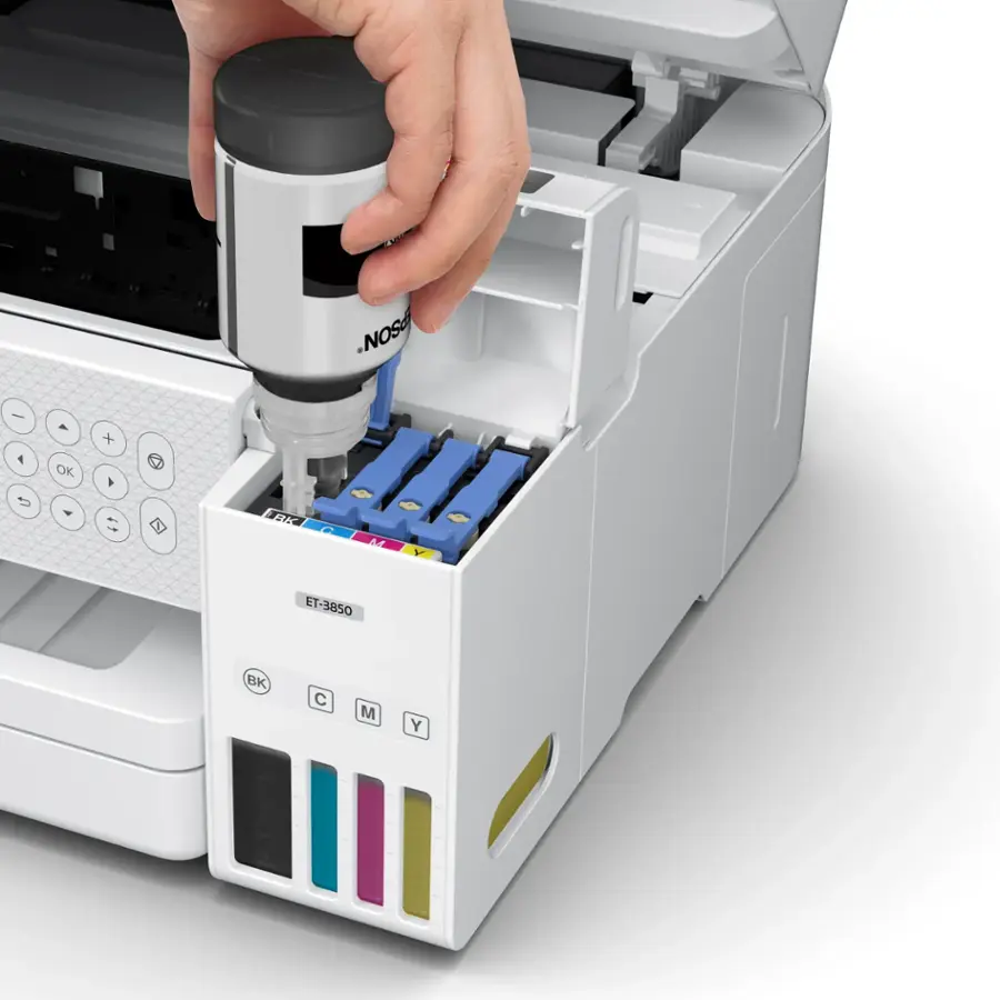 Alt View 17. Epson - EcoTank ET-3850 All-in-One Supertank Inkjet Printer - White.