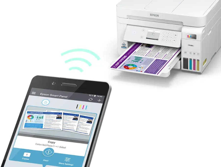 Alt View 21. Epson - EcoTank ET-3850 All-in-One Supertank Inkjet Printer - White.