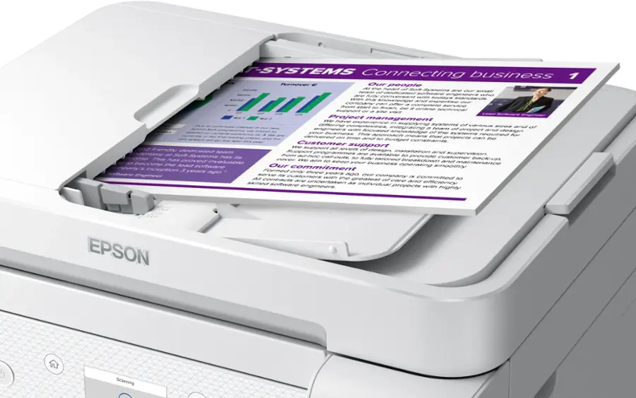 Alt View 22. Epson - EcoTank ET-3850 All-in-One Supertank Inkjet Printer - White.