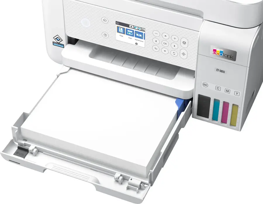 Alt View 23. Epson - EcoTank ET-3850 All-in-One Supertank Inkjet Printer - White.