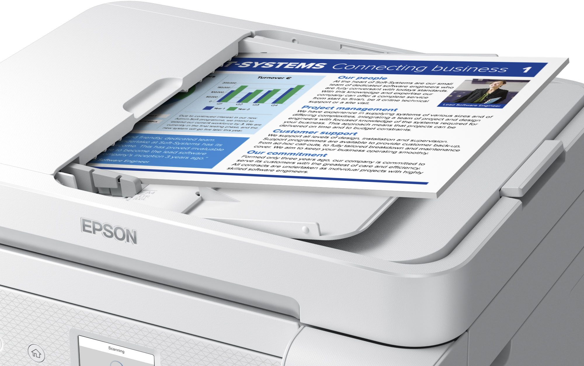  Epson EcoTank Pro ET-5170 Wireless Color All-in-One Supertank  Printer with Scanner, Copier, Fax Plus Auto Document Feeder White Large :  Office Products