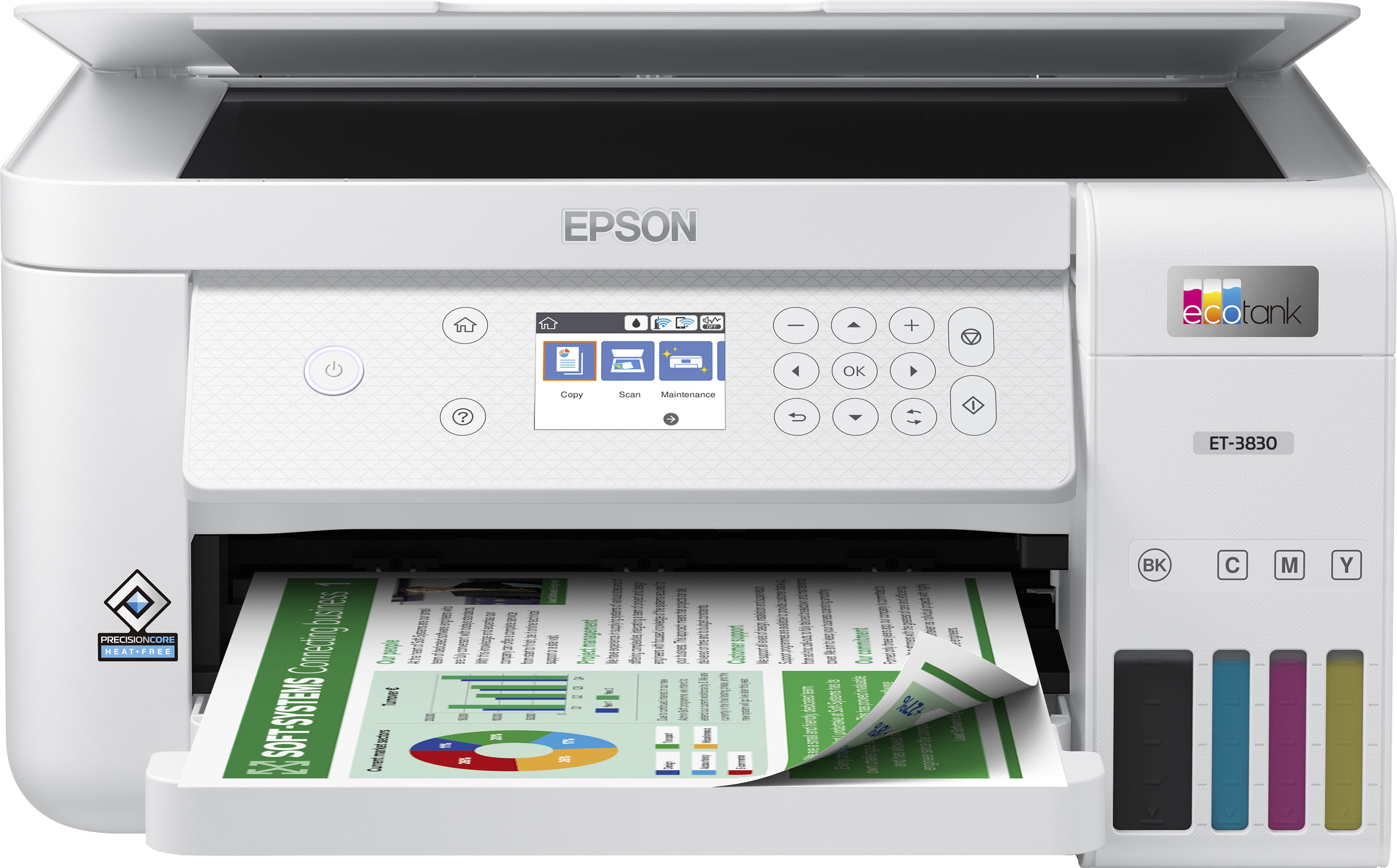  Epson EcoTank Photo ET-8550 Wireless Wide-Format All-in-One  Supertank Printer with Scanner, Copier, Ethernet and 4.3-inch Color  Touchscreen, Large, White : Office Products