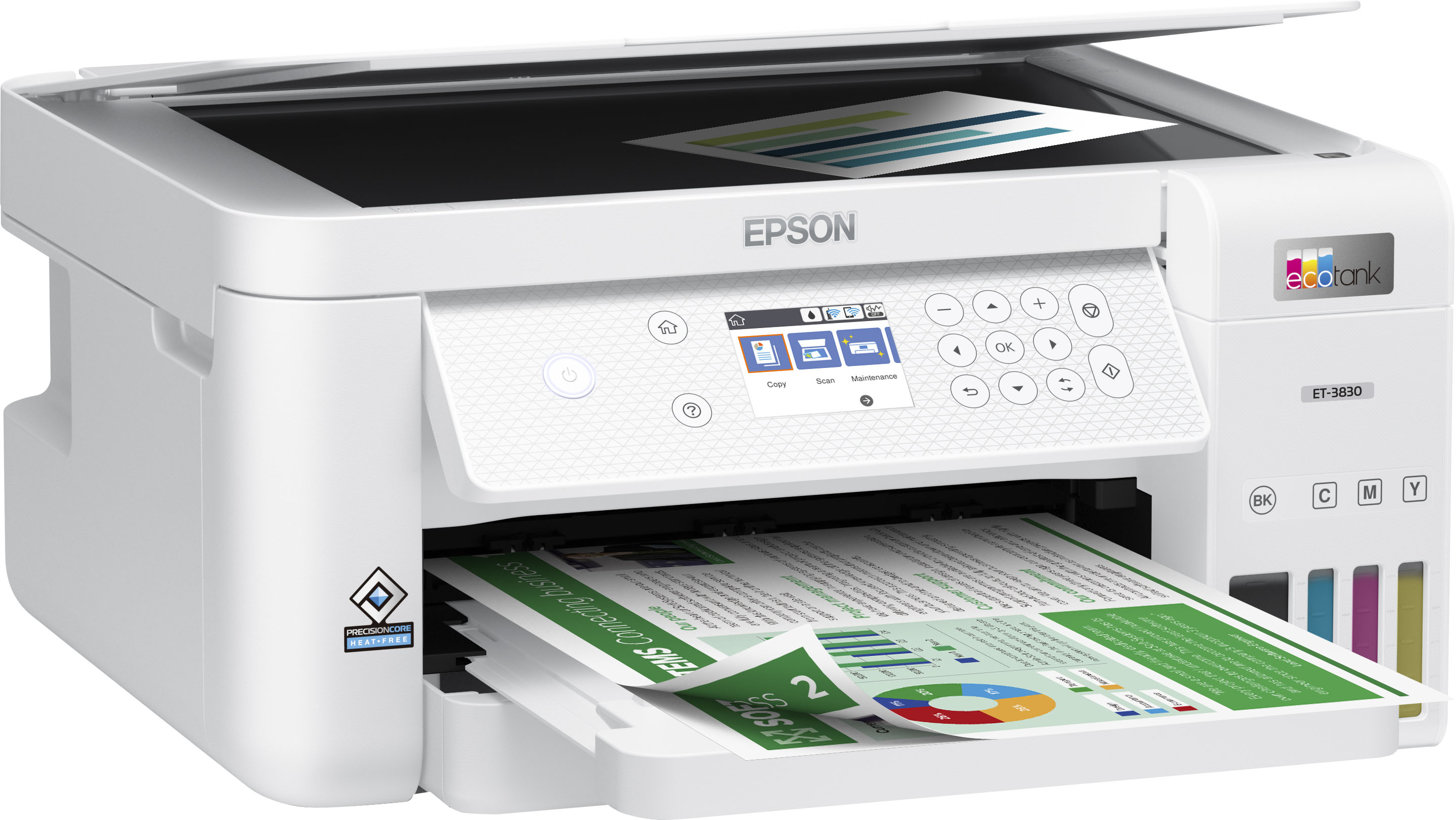 Epson EcoTank ET-3830 Impresora Supertank inalámbrica a color todo en uno  sin cartuchos con escaneo, copia, impresión automática de 2 caras y