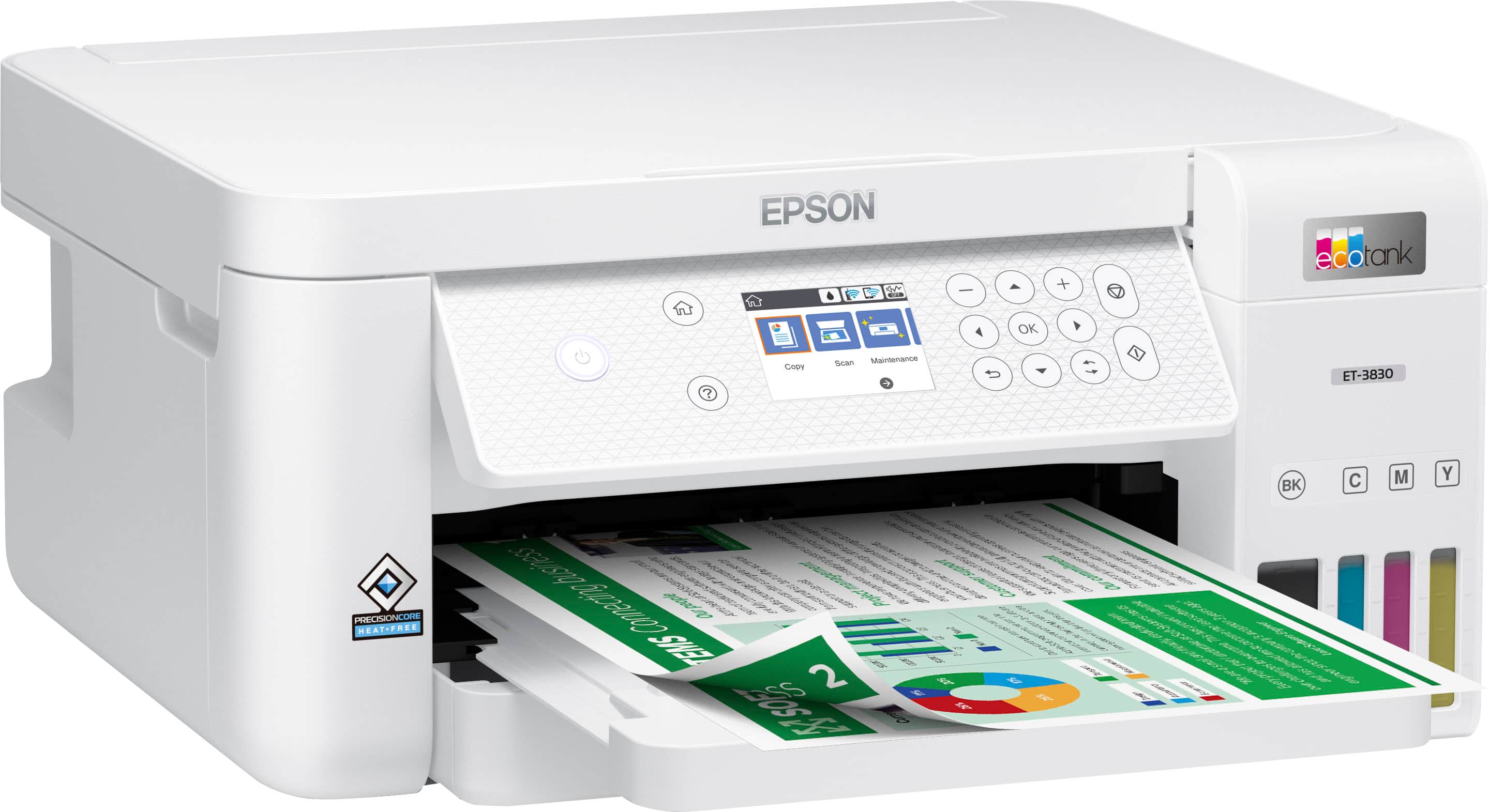 Alt View 14. Epson - EcoTank ET-3830 All-in-One Supertank Inkjet Printer - White.