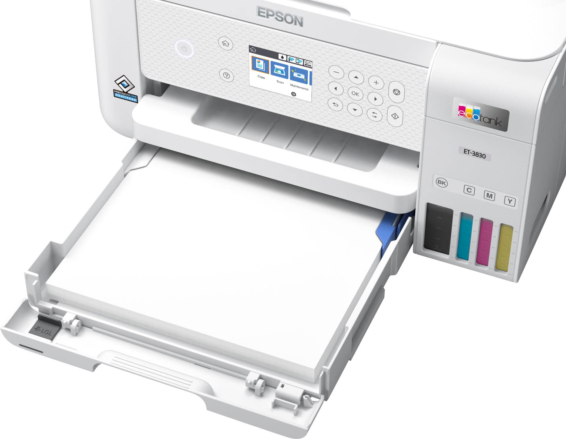 Alt View 21. Epson - EcoTank ET-3830 All-in-One Supertank Inkjet Printer - White.